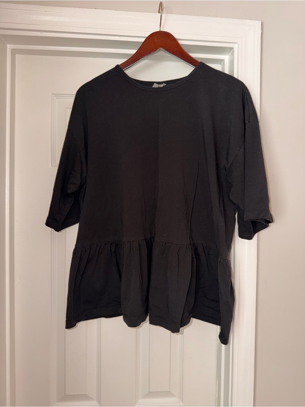 ASOS Oversized Black Women’s Peplum Short-Sleeve Top